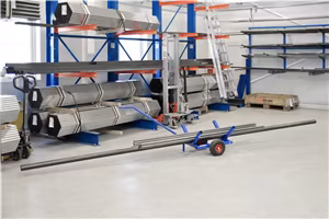 Långgodsvagn 1600x600x750 mm,  200kg, luftgummihjul, KM215