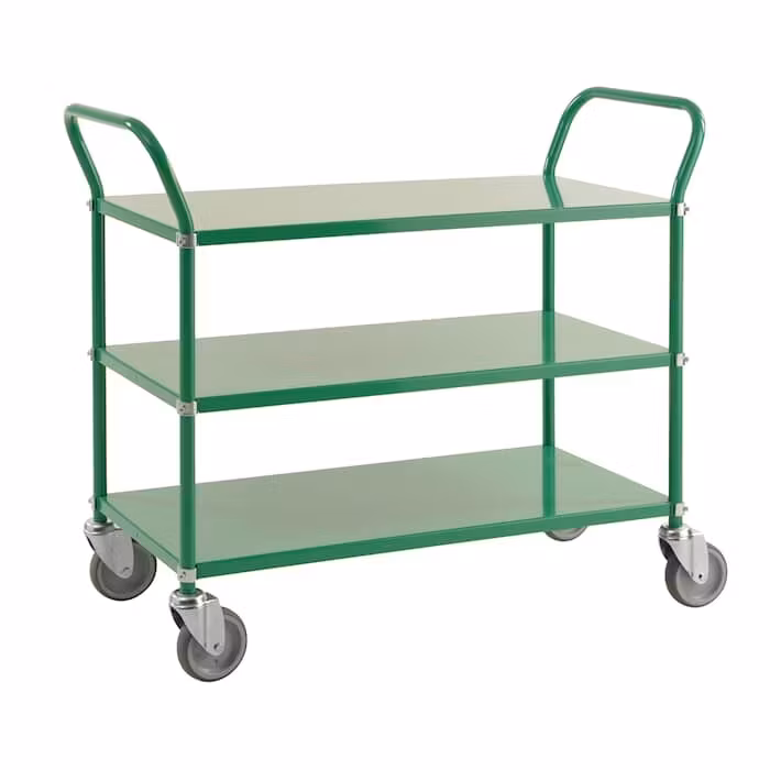 Grön plåtvagn 3 plan, 1080x480x940mm, 250kg, KM2106