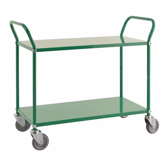 Grön plåtvagn 2 plan, 1080x480x940mm,  250kg,  KM2105