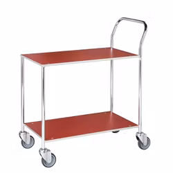 Bordsvagn 2 plan, röd/ elförzinkad, 150 kg,  KM172-1