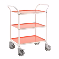 Serveringsvagn 770x495x960mm, 150kg, Vit / Röd, KM1620-VR