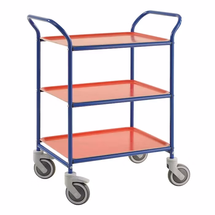 Serveringsvagn 770x495x960mm, 150kg, blå / röd,  KM1620-BR