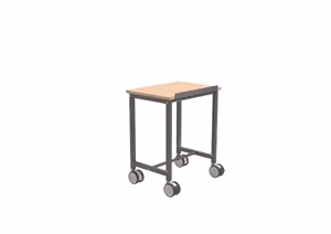 Rullbord 600x400x720mm, 200kg, Bok / Mörkgrå, KM159-S-ERGO