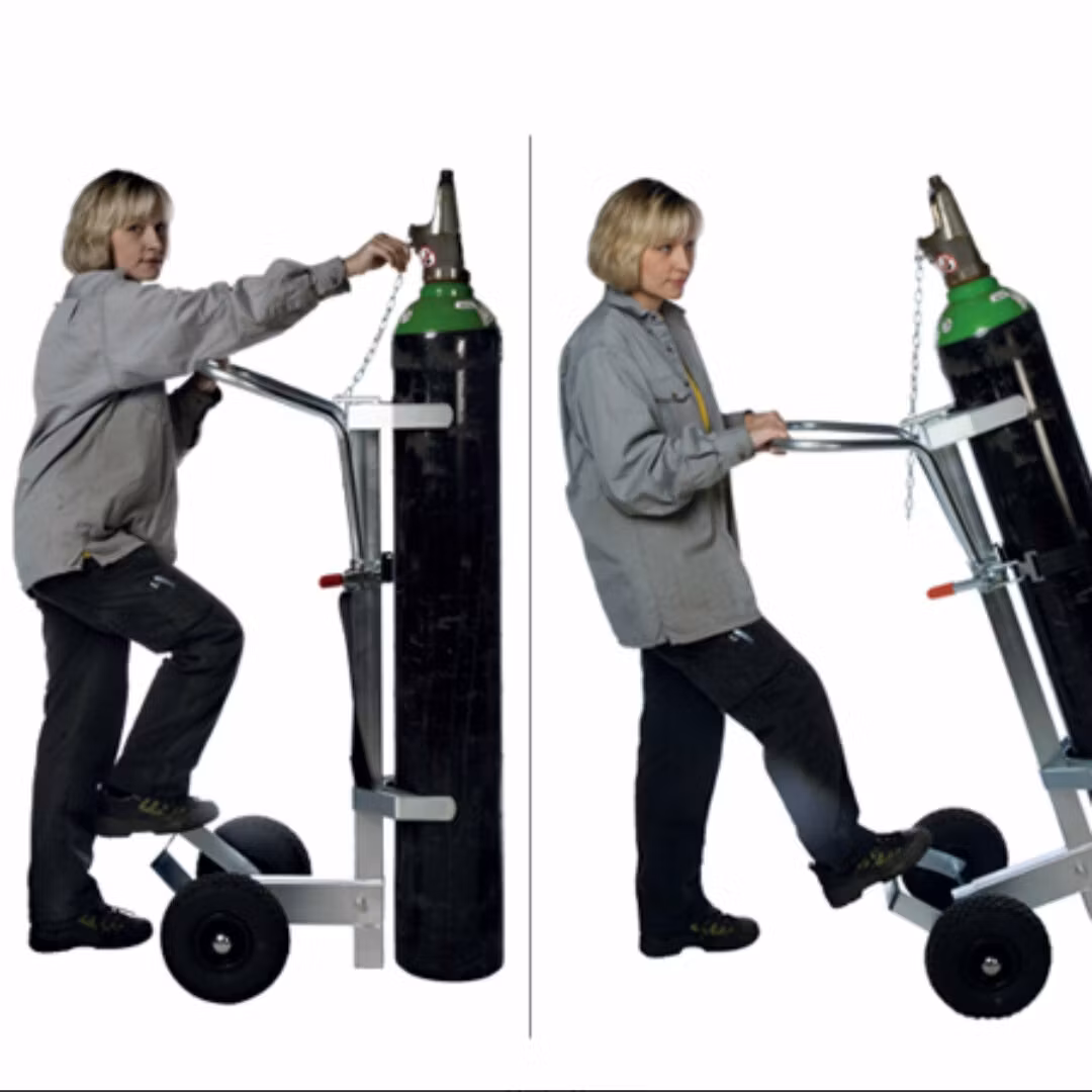 Gastubskärra ergonomisk, Luftgummihjul, KM07200-ERGO