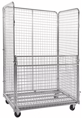 Rullcontainer med broms, 4 sidor, 1200x800x1835mm, KM0170H4M10B