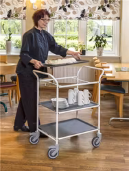 Serveringsvagn 770x495x960mm, 150kg, vit / antracitgrå, KM1620-VA