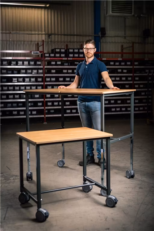 Rullbord 800x570x720mm, Bok / Mörkgrå,  200kg, KM159-M-ERGO