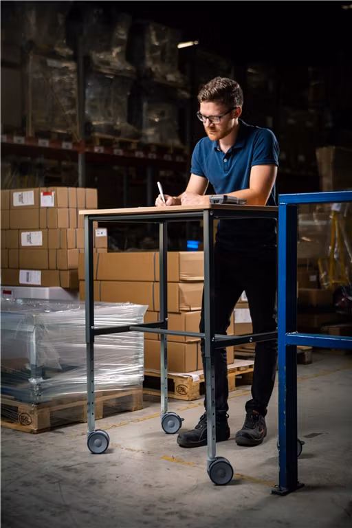 Rullbord 800x570x720mm, Bok / Mörkgrå,  200kg, KM159-M-ERGO