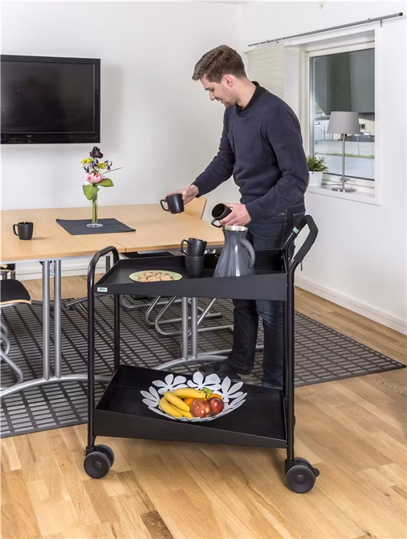 Serveringsvagn svart, 866x455x980mm, 150kg, KM1987-S