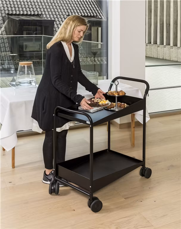 Serveringsvagn svart, 866x455x980mm, 150kg, KM1987-S