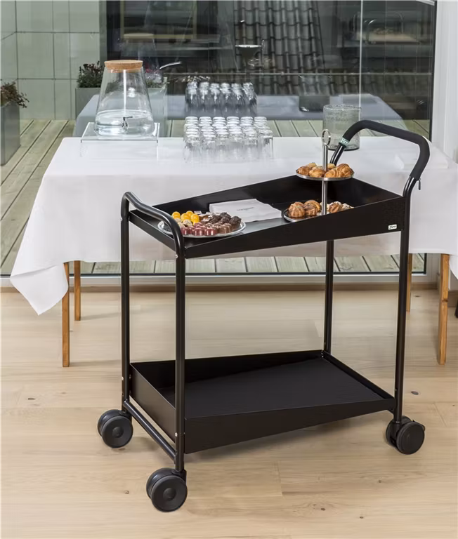 Serveringsvagn svart, 866x455x980mm, 150kg, KM1987-S