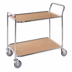 Bordsvagn 2 plan, 125 kg, Bok / Elförzinkad, KM30770-BO