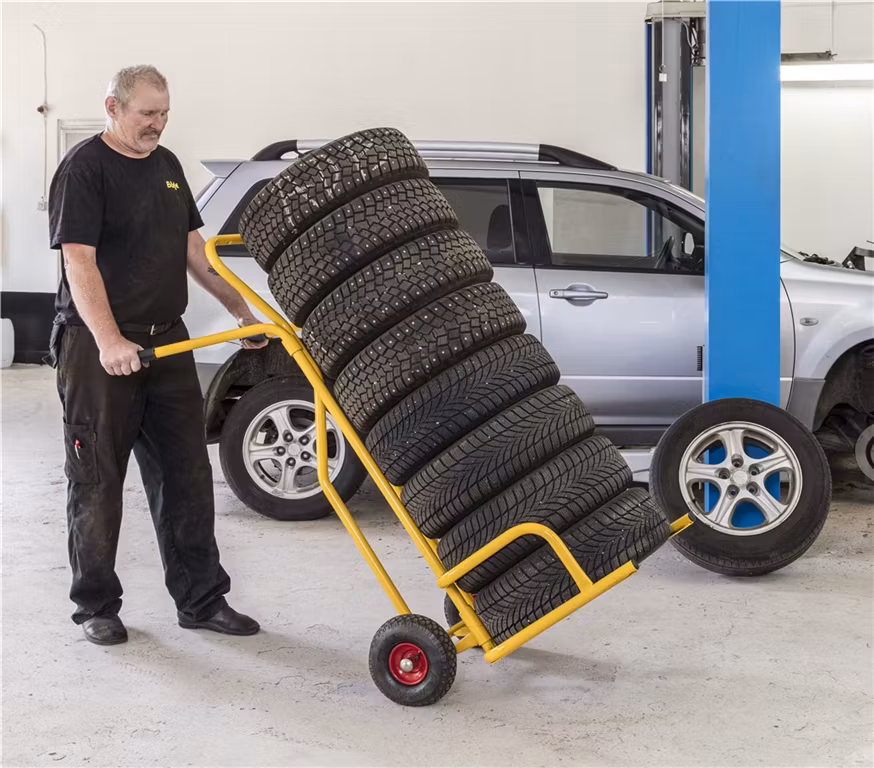 Däckkärra, 1300x840x1490mm, 200kg, Gul, KMD1