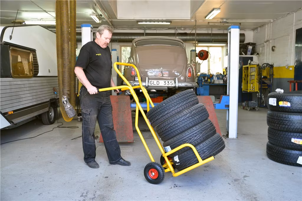 Däckkärra, 1300x840x1490mm, 200kg, Gul, KMD1