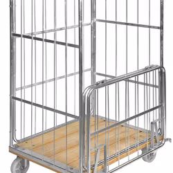 Rullcontainer träbotten, 845x630x1390mm, 500kg, KM88