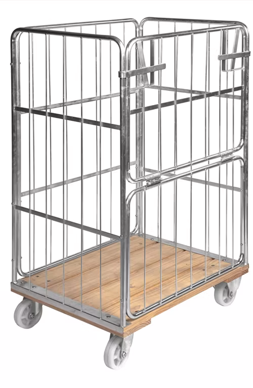 Rullcontainer träbotten, 845x630x1390mm, 500kg, KM88