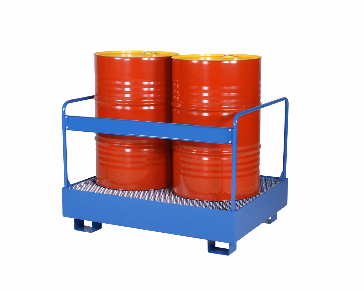 Uppsamlingskärl för 2 stående fat med skyddsräcke, 260 liter, 2311020022