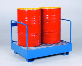 Uppsamlingskärl för 2 stående fat med skyddsräcke, 260 liter, 2311020022