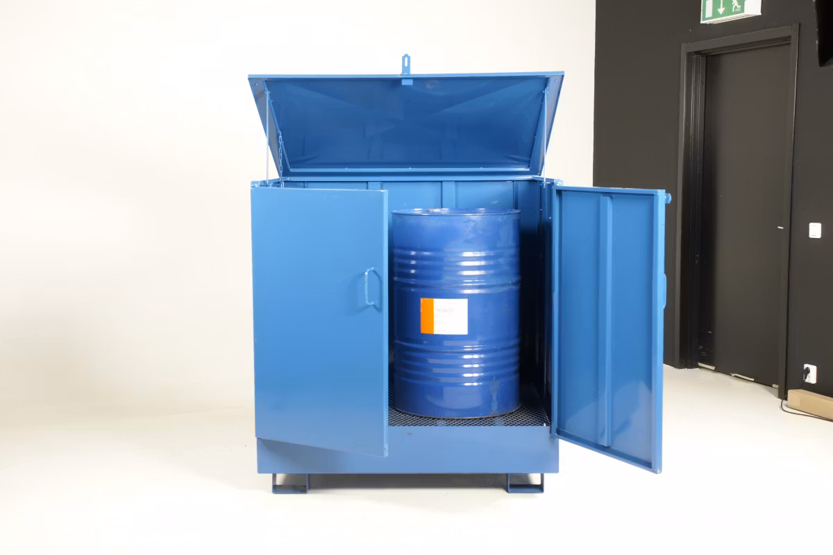 Uppsamlingskärl för 2 stående fat, heltäckta, 260 liter, 2311020023