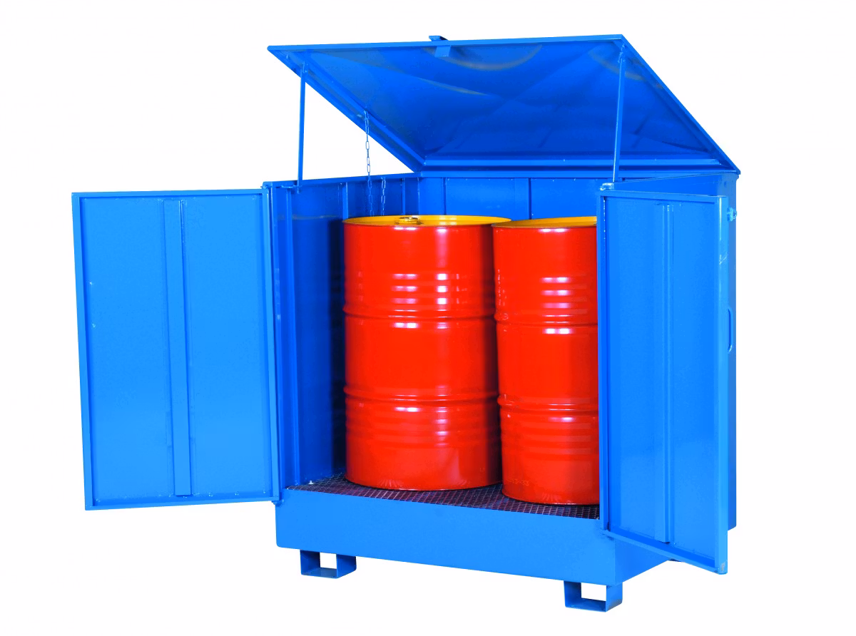 Uppsamlingskärl för 2 stående fat, heltäckta, 260 liter, 2311020023