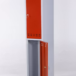 Klädskåp, röd / grå, 2 dörr, 4011071334