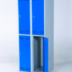 Klädskåp, blå  / grå 4 dörr, 4011071332