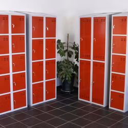 Klädskåp, röd / grå 4 dörr, 4011071336