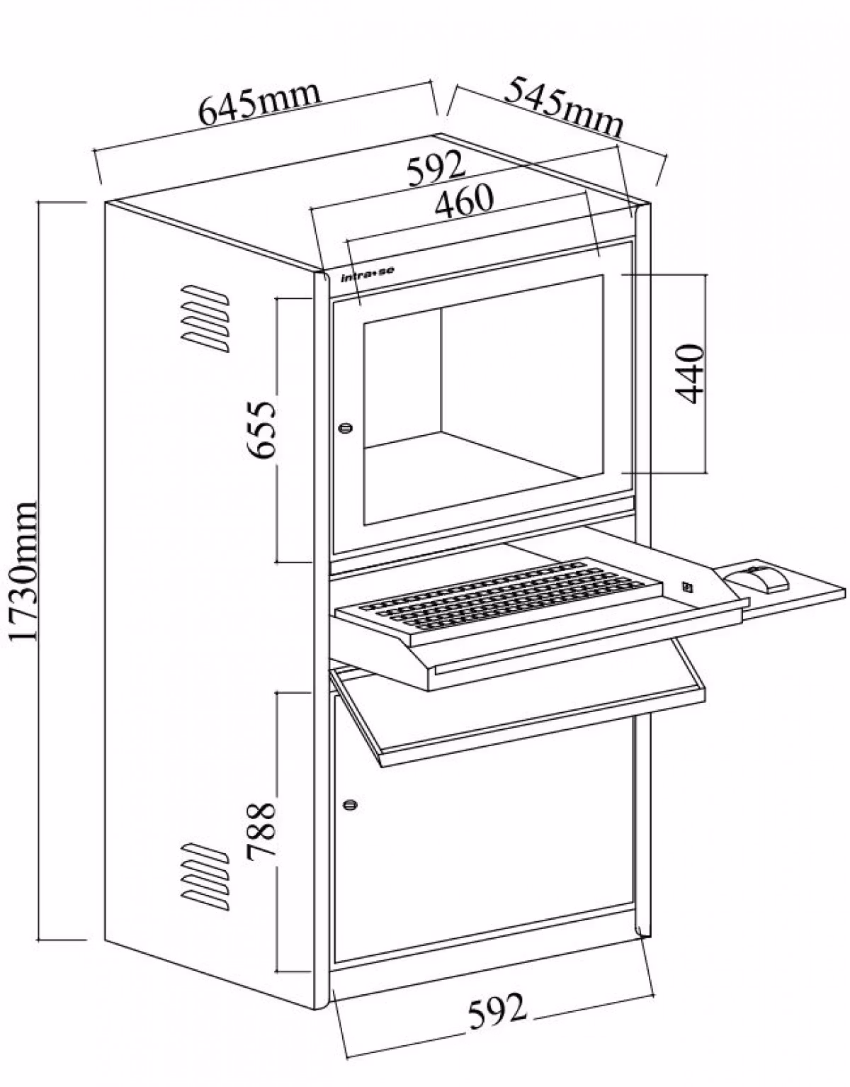 Datorskåp,   Blå, 4031071150