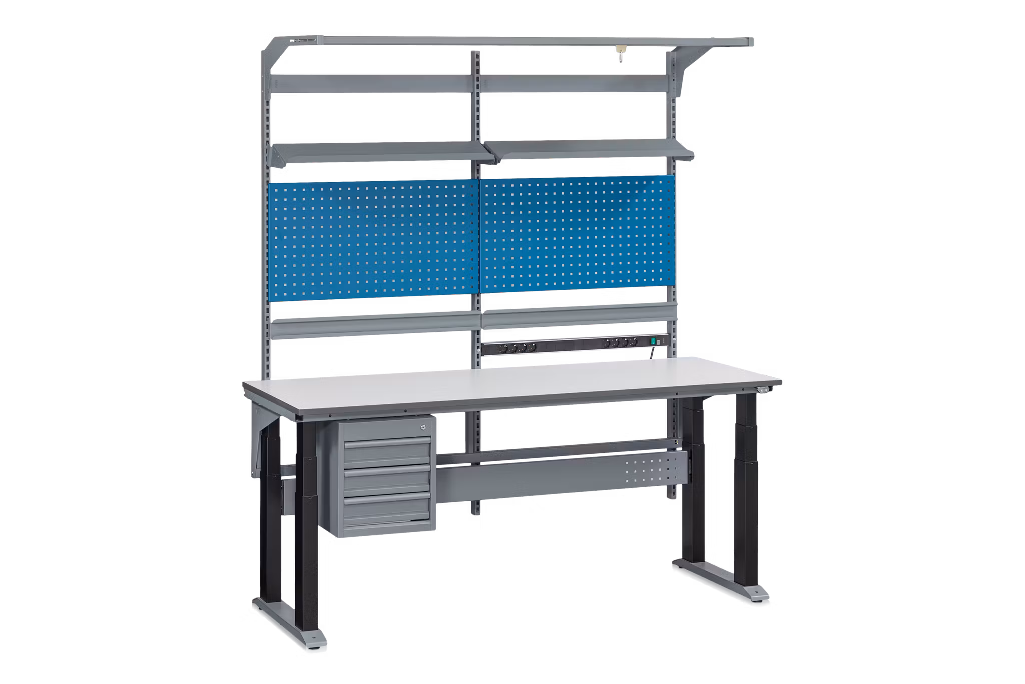 Arbetsbord 4 pelare W280, 2000x800 mm komplett B, 11-280-111