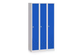 Klädskåp 3 dörrar bredd 900 mm blå och grå, 13111002-13