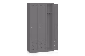 Klädskåp 3 dörrar bredd 900 mm mörkgrå, 13111002-75