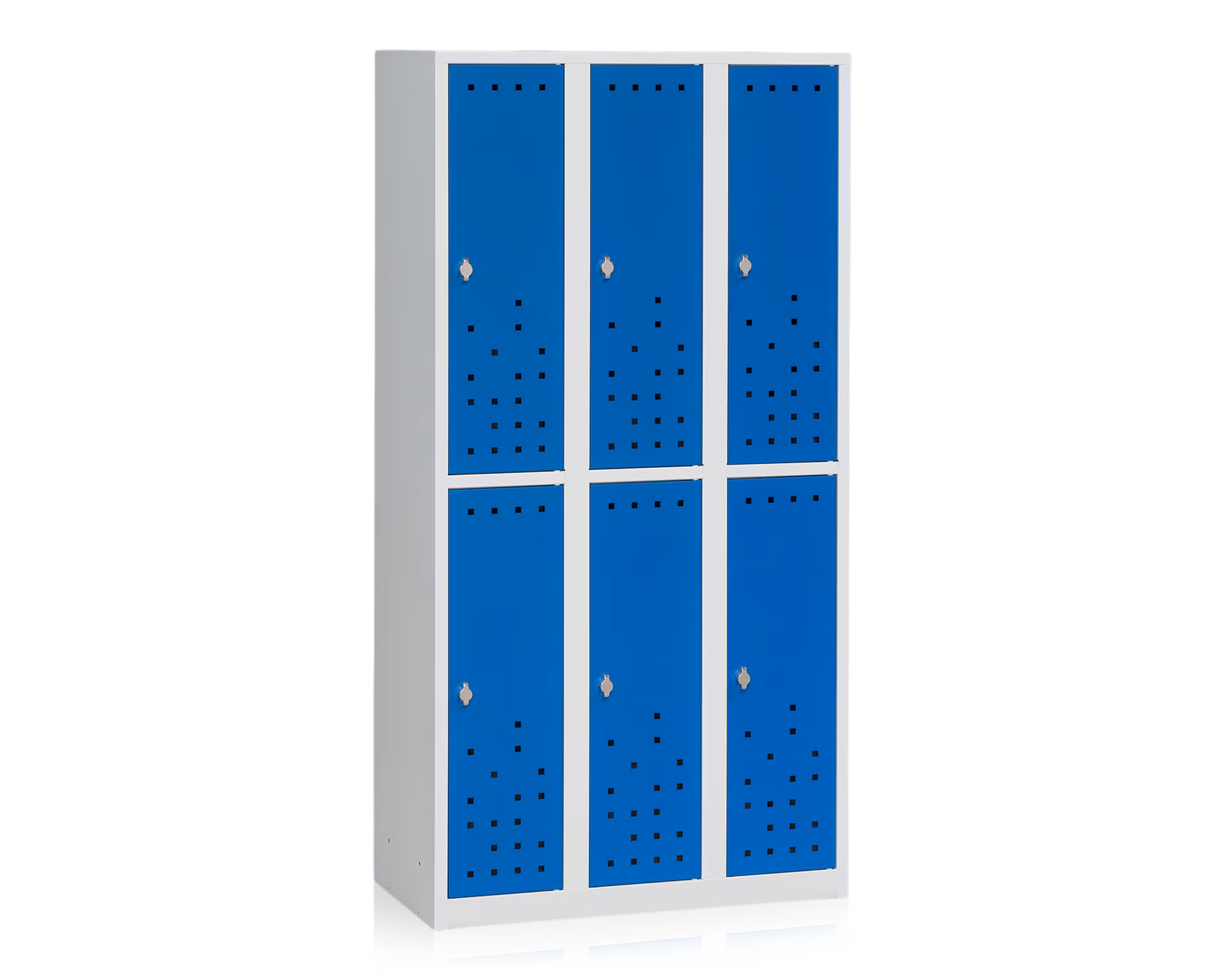Klädskåp delat grå/blå 6-dörr B900 mm, 13111021-13