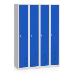 Klädskåp 4 dörrar bredd 1200 mm blå och grå, 13111003-13