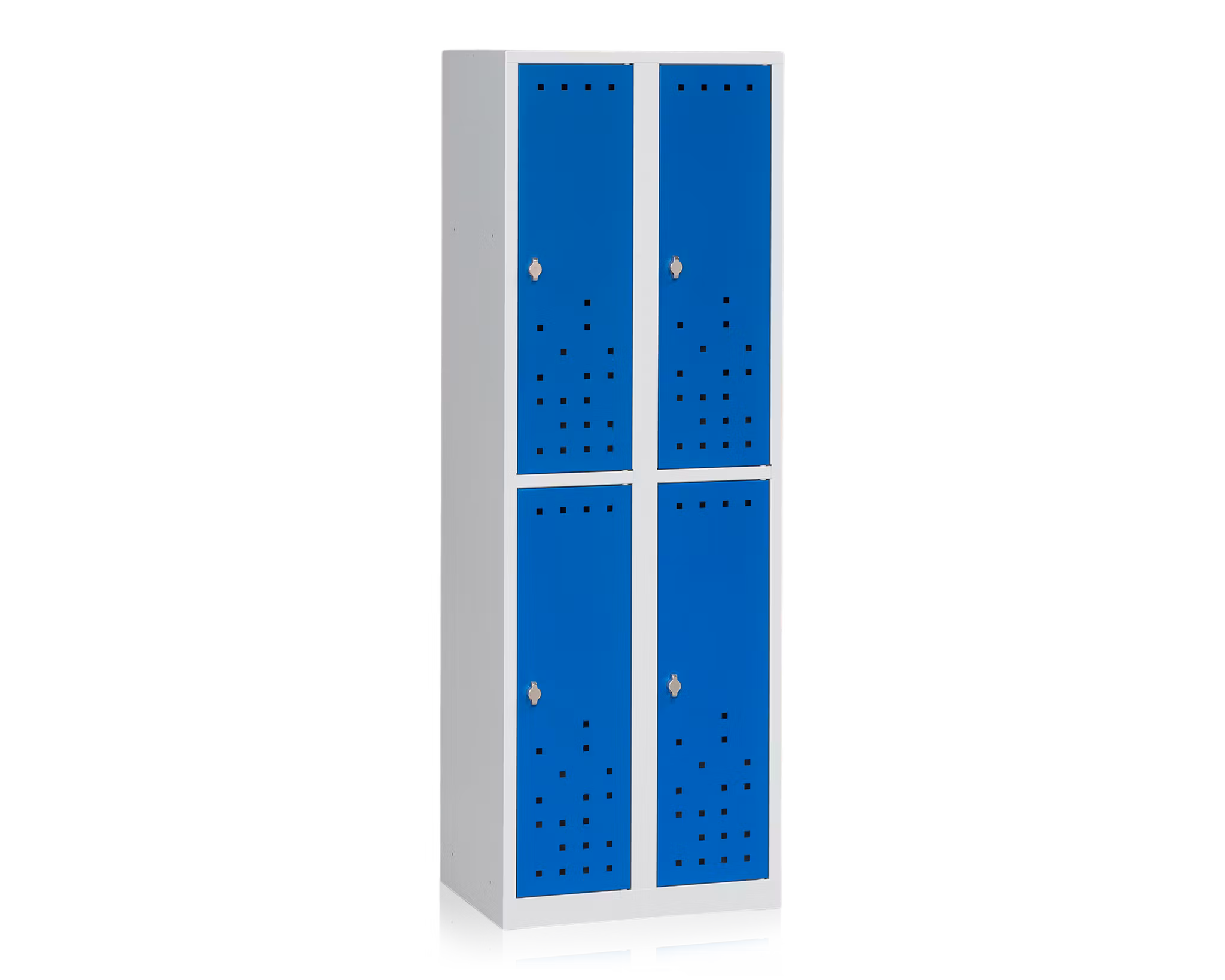 Klädskåp delat grå/blå 4-dörr B600 mm, 13111020-13