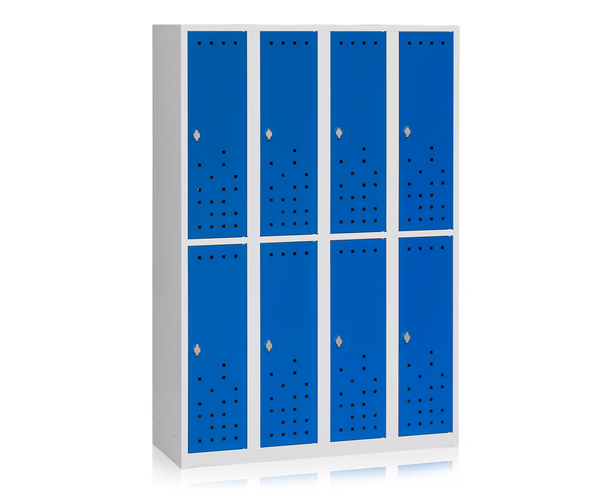 Klädskåp delat grå/blå 8-dörr B1200 mm, 13111022-13