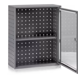 Förvaringsskåp inkl plexiglasdörr grå, 4-591-136