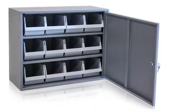 Skåp 12 med 2 hyllplan inkl 12 backar, 4-785-136