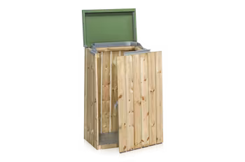 Säckhållare 125 l träpanel med lock, 2-490-0