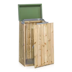 Säckhållare 125 l träpanel med lock, 2-490-0