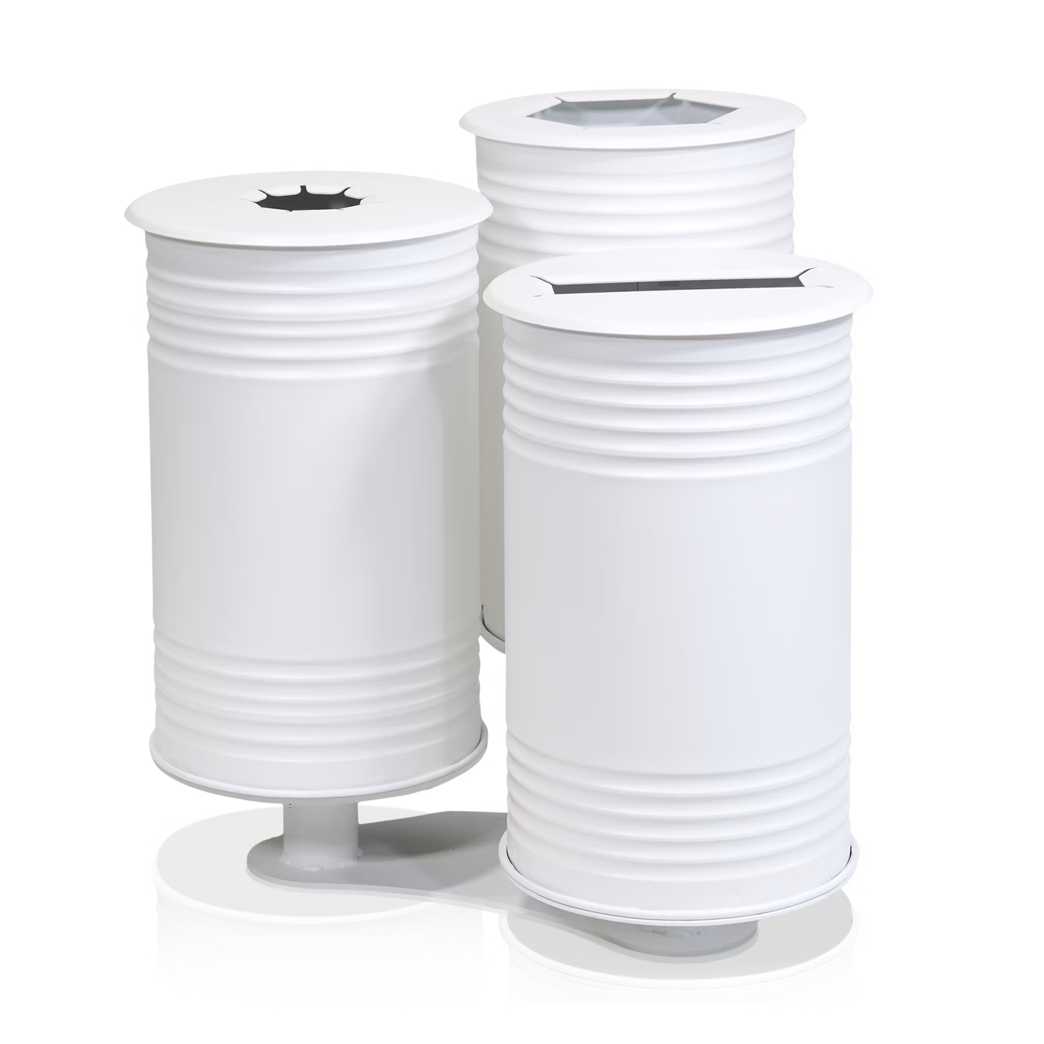 Avfallsbehållare Tin trippel vit, 13510-002-141