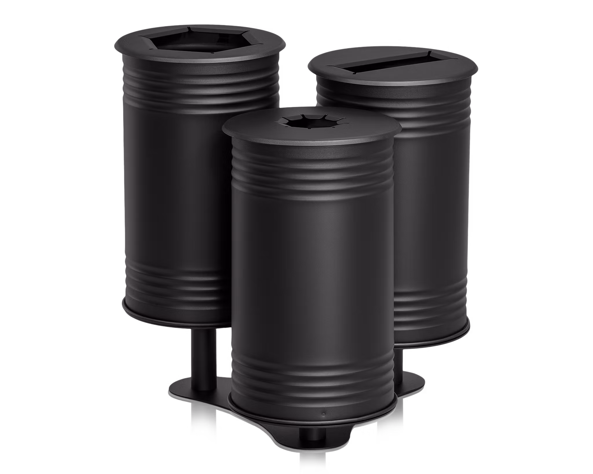 Avfallsbehållare Tin trippel svart, 113510-002-7