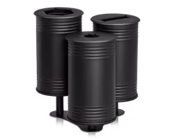 Avfallsbehållare Tin trippel svart, 113510-002-7