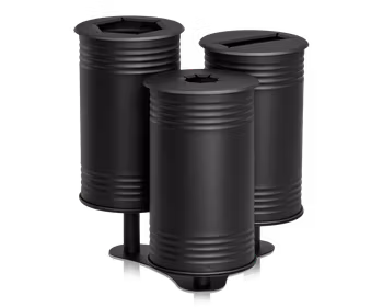 Avfallsbehållare Tin trippel svart, 113510-002-7