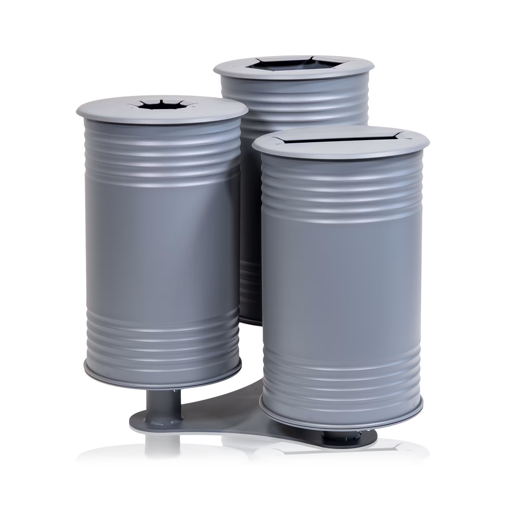 Avfallsbehållare Tin trippel grå, 13510-002-136