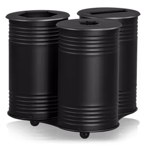Avfallsbehållare Tin Trippel, hjul, svart, 13510-006-196