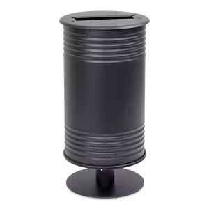 Avfallsbehållare för papper, med fot, svart,  13510-014-196