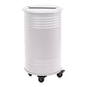 Avfallsbehållare papper, hjul, vit, 13510-017-141