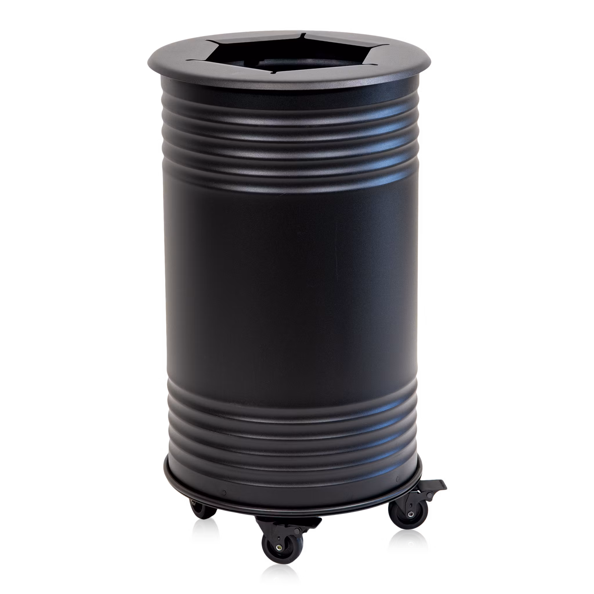 Avfallsbehållare brännbart, hjul, svart, 13510-018-196