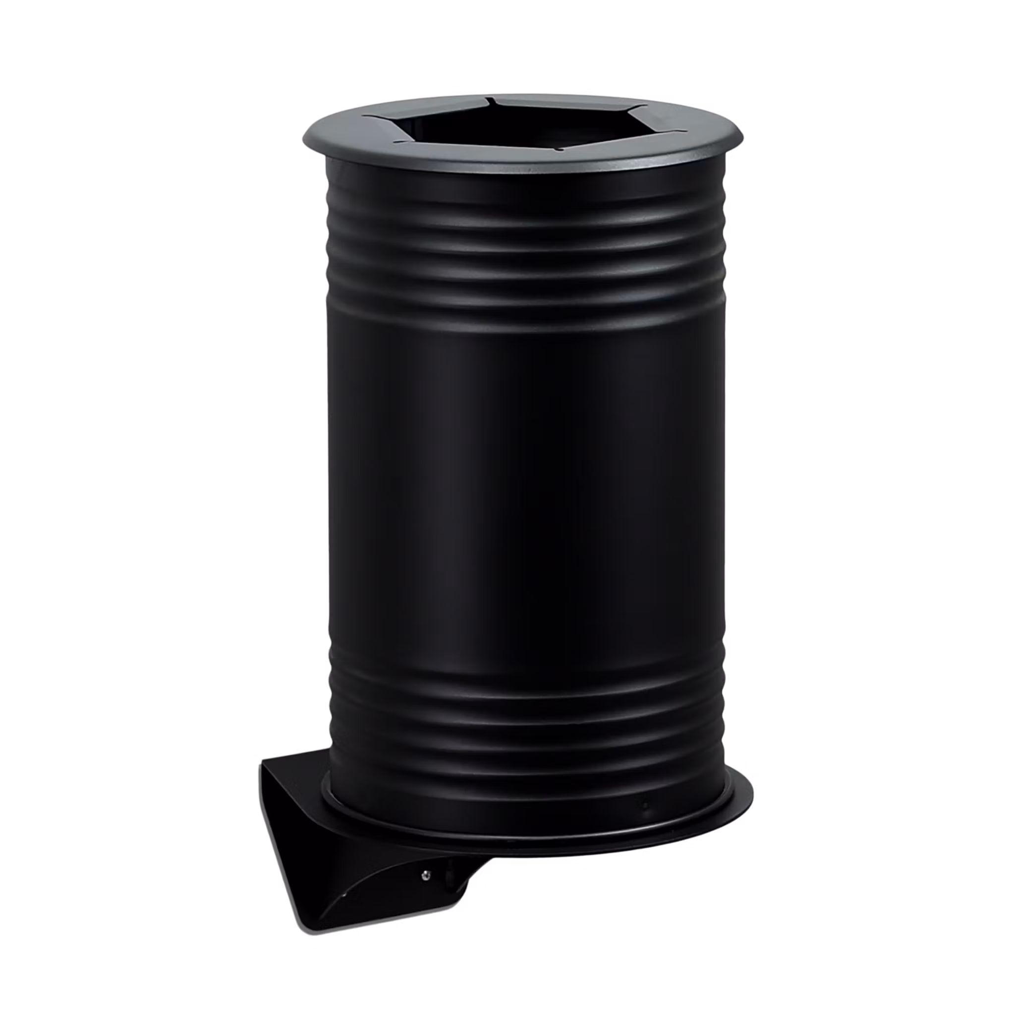 Svart avfallsbehållare brännbart, vägg, 13510-009-196