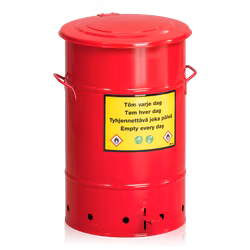 Avfallstunna Säkerhet 70 liter inkl fotpedal, 2-481-5